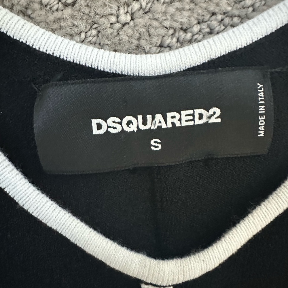 Dsquared2 Black White Piped Fit & Flare Dress Sz S Made in Italy - Picture 10 of 15